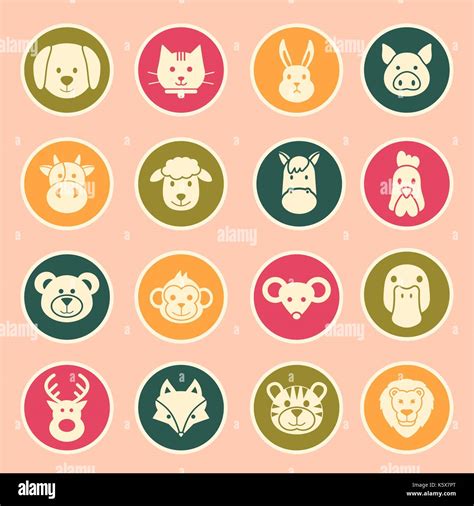 Animal Face Set Stock Vector Image And Art Alamy