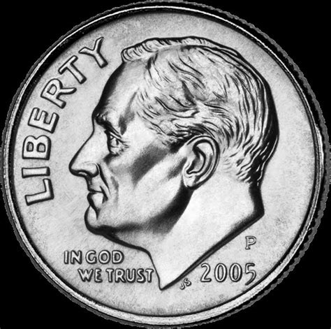 American Dime - 10 cents Actual Size Image