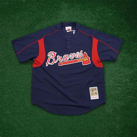 Greg Maddux M N Atlanta Braves Navy Blue Authentic Batting