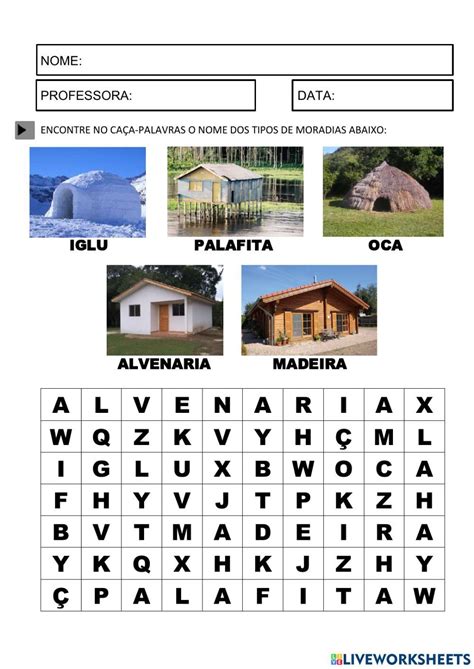 Atividades De Geografia 1 Ano Tipos De Moradia - Atividades Tipos De Moradia 1 Ano