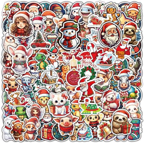 Christmas Stickers For Kids Christmas Santa Claus Snowman