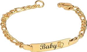 Amazon Proluckis Pulsera De Oro Personalizada Para Beb Con