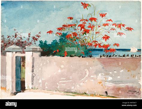 Winslow Homer, landscape painting, A wall, Nassau, 1898 Stock Photo - Alamy