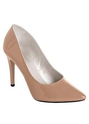 Scarpin Envernizado Nude Bico Fino Marguerite