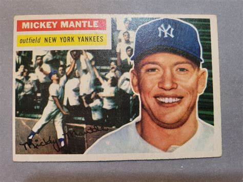 1956 Topps 135 Mickey Mantle OF NY Yankees Gray Back HOFer Quality