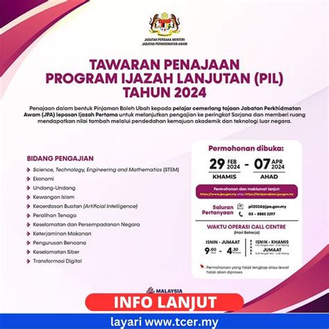 Permohonan Program Ijazah Lanjutan PIL Tahun 2024 TCER MY