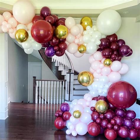 Amazon PartyWoo 140 Pcs Burgundy And Pink Balloon Garland