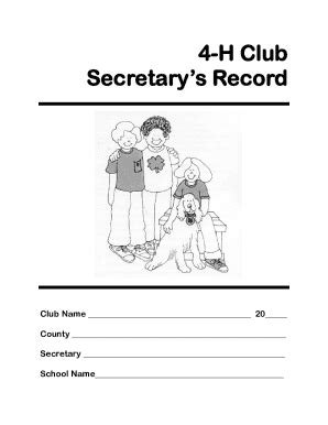 Fillable Online H Club Secretary Guide Nc State Extension Fax Email