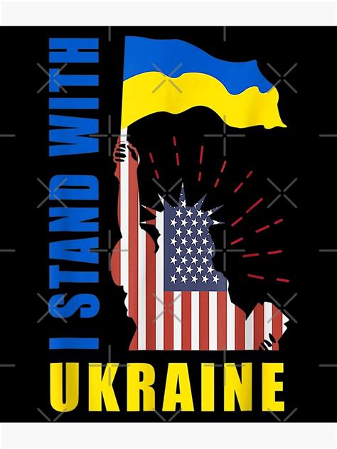 America For Ukraine Proud Ukrainian American Flag Poster By