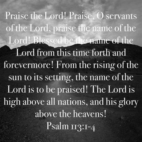 Psalm 1131 4 Praise The Lord Praise O Servants Of The Lord Praise