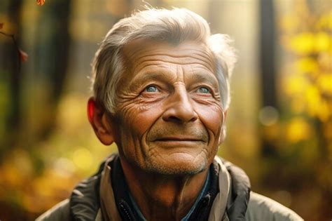 Premium AI Image An Elderly Smiling Man A Grandfather With Gray Hair