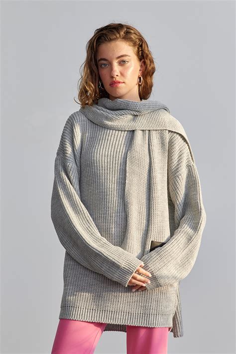 Gray Oversize Knitwear Sweater Suud Collection