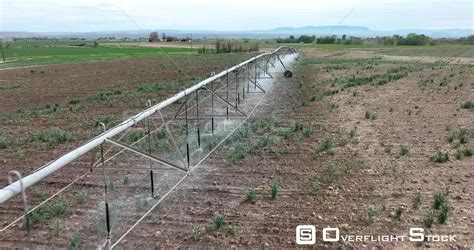 OverflightStock™ | Center Pivot Irrigation System Watering a Field, Drone Aerial View, New ...