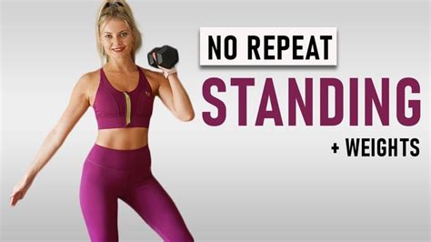 30 Min No Repeat All Standing Dumbbell Workout Cardio And Strength Aerobics Workout Standing