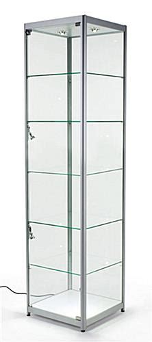 Silver Led Display Case 6mm Thick Tempered Glass