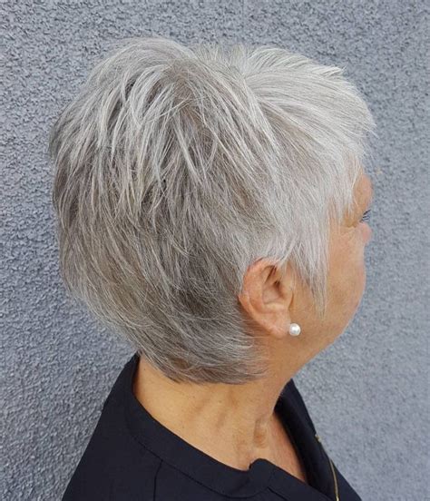 Choppy Salt And Pepper Pixie In 2021 Short Hairstyles For Women