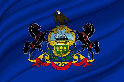 Pennsylvania Waving Flag Illustration Stock Illustration