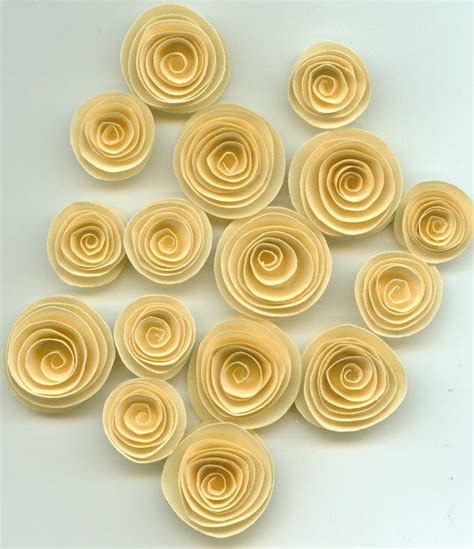 Naples Cream Spiral Paper Flowers Handmade Floral Decor