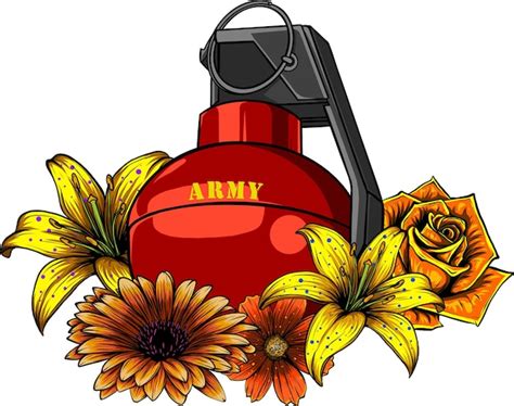 Premium Vector Grenade And Flowers Stop Terror Tshirt Design Symbol