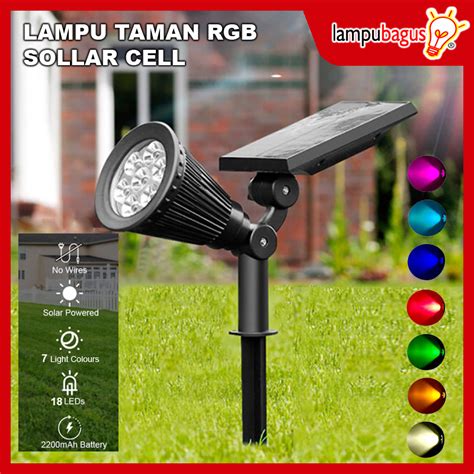 Jual Lampu Sorot Taman Led Solar Cell Lampu Taman Tenaga Surya Rgb