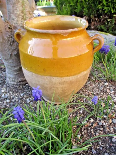 ANCIEN POT A GRAISSE CONFIT EN TERRE CUITE VERNISSEE SUD OUEST POTERIE