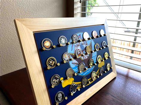 Navy Challenge Coin Holder Display To Showcase Their Etsy