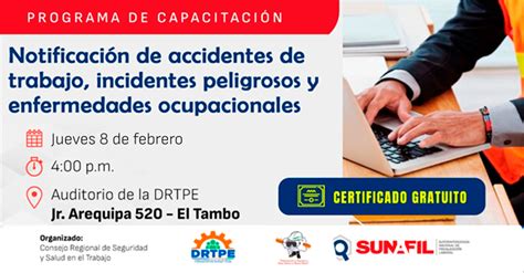 Capacitación Presencial Gratis Notificación De Accidentes De Trabajo