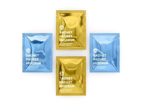 Premium Psd Aluminum Foil Sachet Packet Mockup