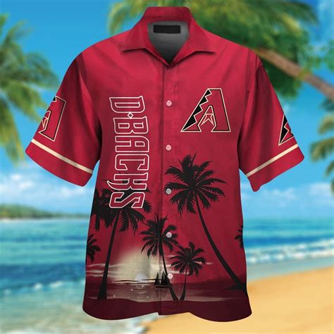 Arizona Diamondbacks Short Sleeve Button Up Tropical Aloha Hawaiian