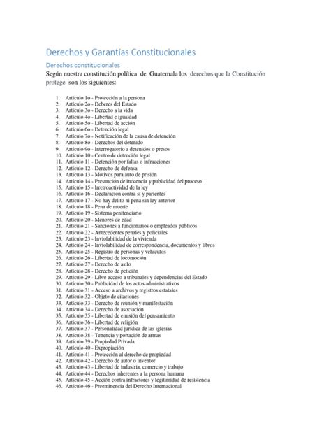 Derechos Y Garantías Constitucionales Descargar Gratis Pdf Derecho