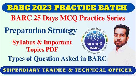 BARC 2023 Exam Last 25 Days Strategy BARC MCQ Practice Batch BARC