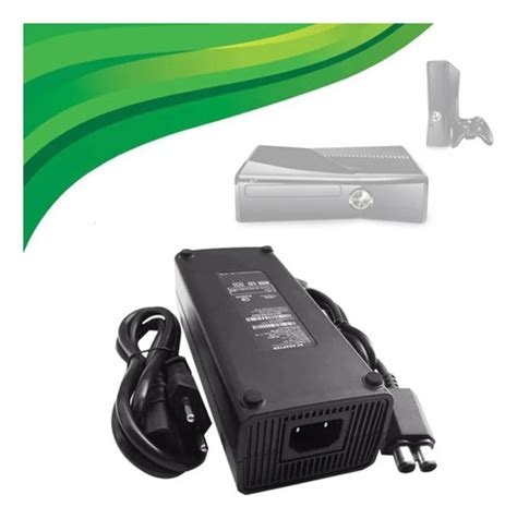 Fonte Para Xbox Slim Pinos Bivolt Cabo De Energia Frete Gr Tis