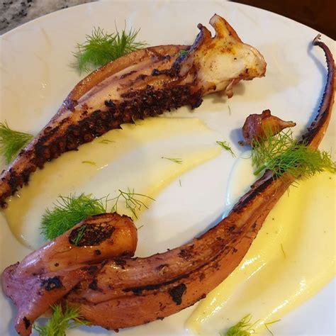 Tentacoli Di Totano Grigliati Con Salsa Mornay Al Finocchio Al Ta Cucina