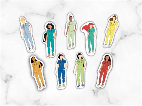 Princess Nurse Sticker Nursing Sticker Princess Sticker Etsy