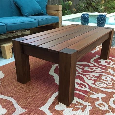 Outdoor Wood Coffee Table Plans Easy DIY Outdoor Coffee Table With