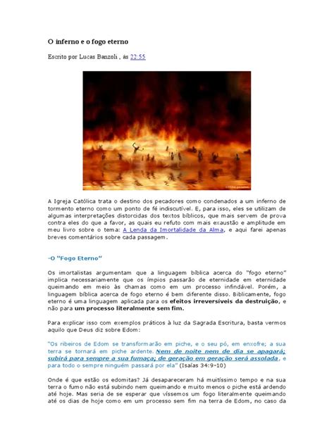 O Inferno E O Fogo Eterno Pdf Inferno Bíblia