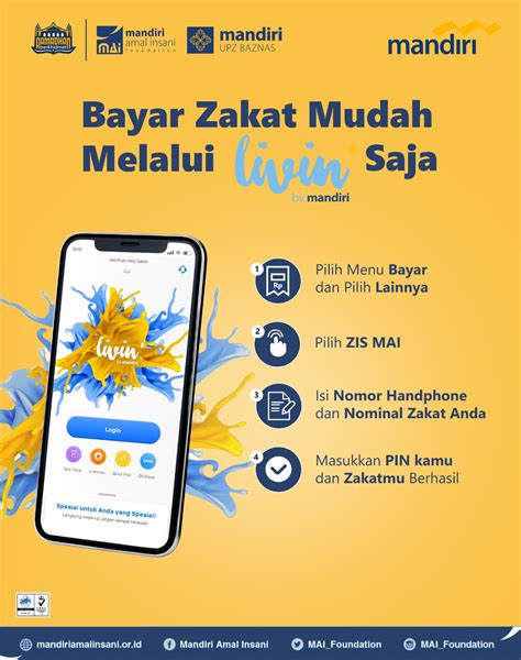 Bayar Zakat Melalui Livin By Mandiri Lembaga Amil Zakat Nasional