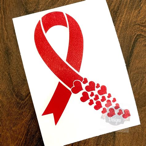 Heart Disease Awareness Ribbon Decal Cardiovascular Heart - Etsy