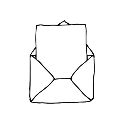 Premium Vector Mail Icon Open Envelope Email Symbol Sketch Letter