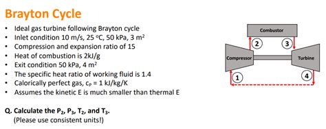 Solved Brayton Cycle Ideal Gas Turbine Following Brayton