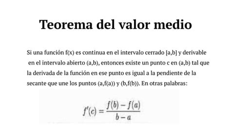 2 1 TEOREMA DE ROLLE Y VALOR MEDIO Para El Calculo PPT