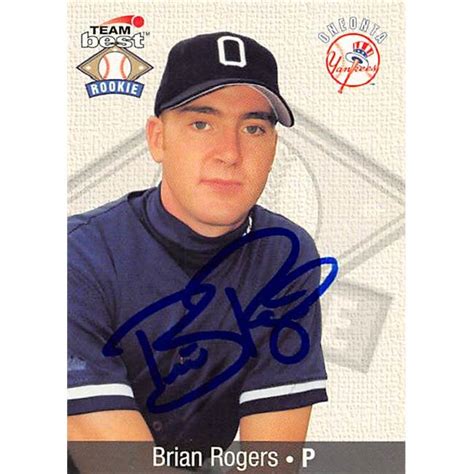 Autograph Warehouse Brian Rogers Autographed Baseball Card New