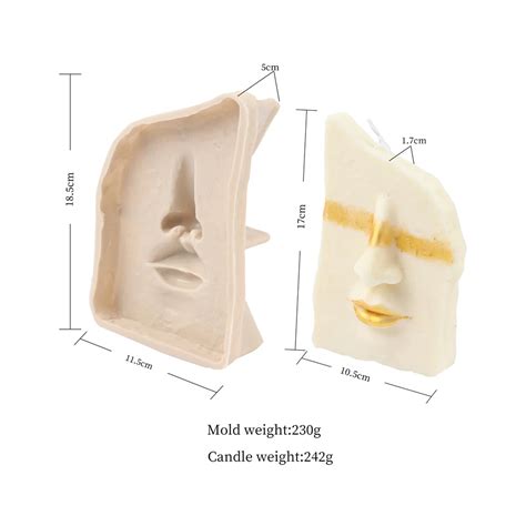 D Body Silicone Molds For Candle Making Broken Face Art Plaster Maker