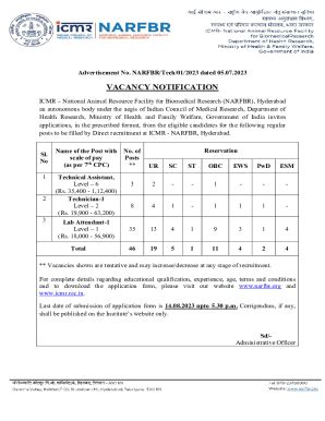 Fillable Online ICMR Recruitment 2023 Notification Application Form