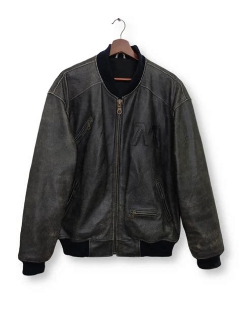 Vintage Marlboro Varsity Black Faux Leather Jacket Fortune Jackets