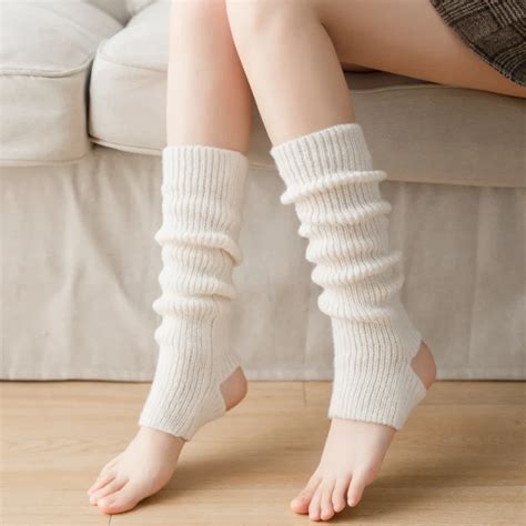 New Japanese Lolita Sweet Girl Leg Warmer Knit Socks Wool Ball Knitted