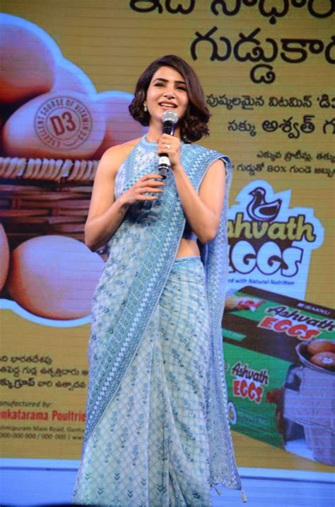 Samantha Akkineni in Blue saree at Rangasthalam success meet #Saree # ...