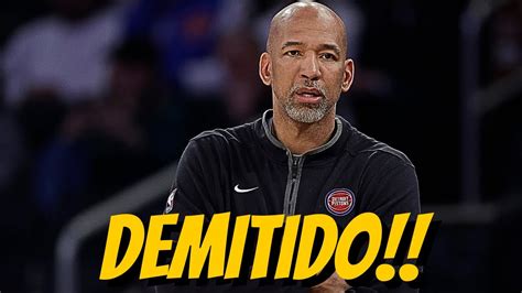 URGENTE Monty Williams é DEMITIDO do Detroit Pistons YouTube