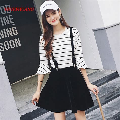 Fashion Korean College Style Velvet Suspender Skirt Autumn Winter ...