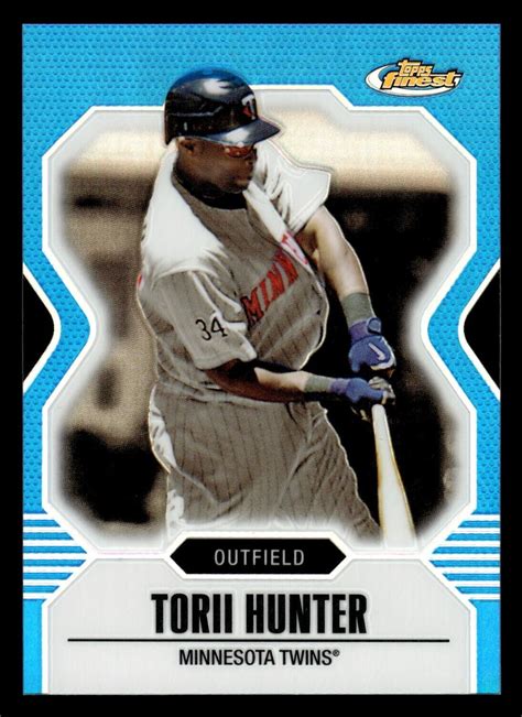 Finest Blue Refractor Torii Hunter Twins Ebay